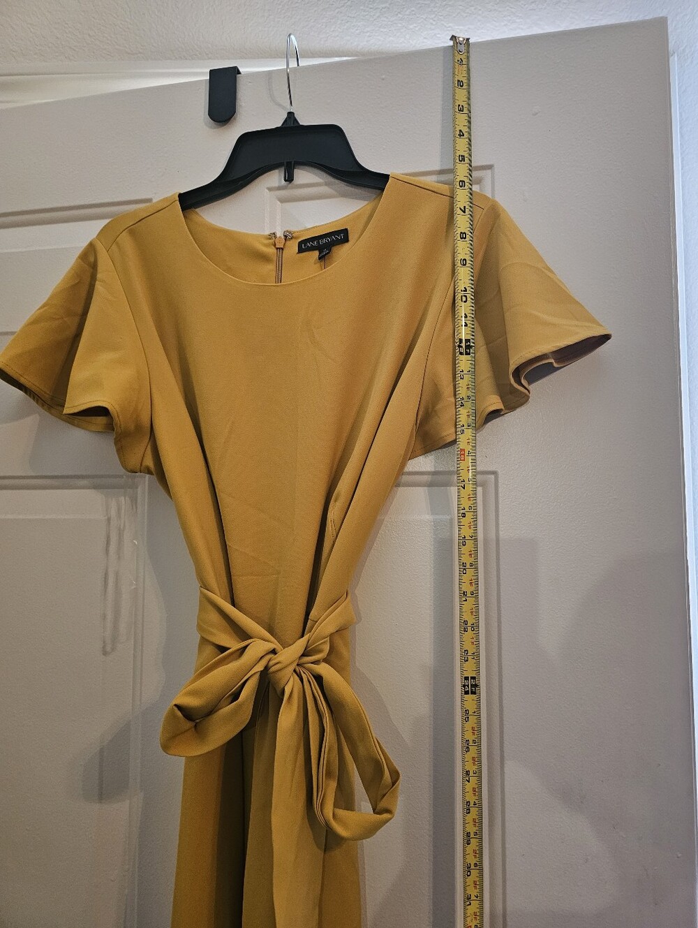 ☀️Lane Bryant Mustard Jumpsuit with Tie Waist ~ Plus size / Curvy 14 - Picture 9 of 10